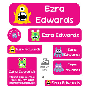 sleepaway camp labels pack monsters pink