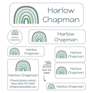 sleepaway camp labels pack neutral rainbow coastal mist