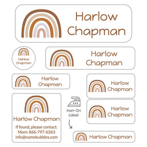 sleepaway camp labels pack neutral rainbow desert sand