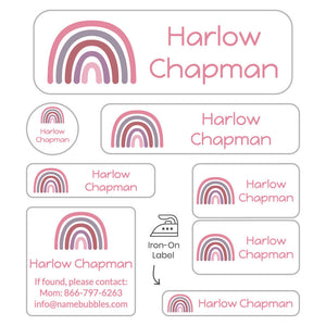sleepaway camp labels pack neutral rainbow rosy glow