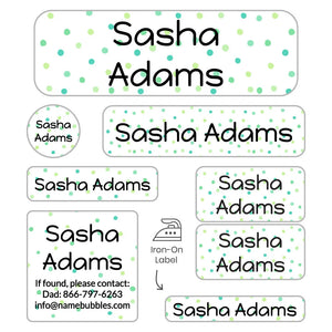 sleepaway camp labels for kids in pom pom green