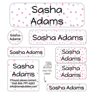 sleepaway camp labels for kids in pom pom pink