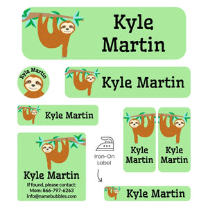sleepaway camp labels pack sloth green
