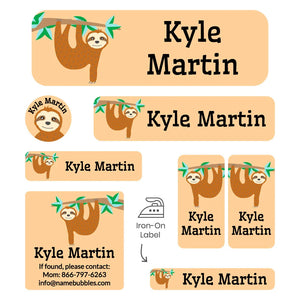 sleepaway camp labels pack sloth orange