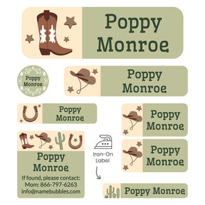 sleepaway labels pack western green