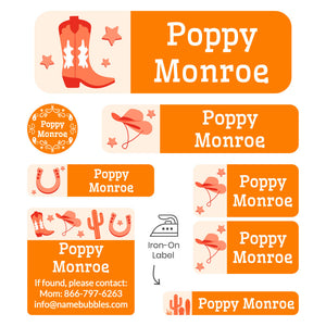sleepaway labels pack western orange