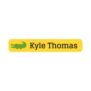 slim rectangle iron-on clothing labels alligator yellow