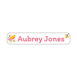 slim rectangle iron-on name stickers in canary