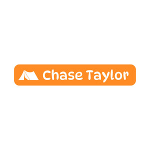 slim rectangle iron-on clothing labels campsite sunrise