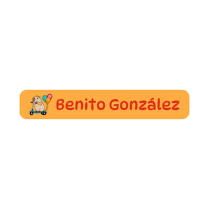 slim rectangle iron-on clothing labels capybara orange