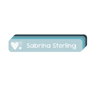 slim rectangle iron-on clothing labels doodle hearts arctic popsicle