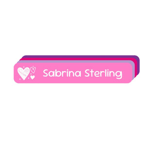 slim rectangle iron-on clothing labels doodle hearts fairy princess
