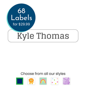 custom slim rectangle iron-on clothing labels for kids