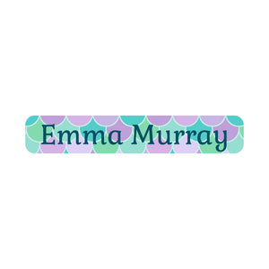 slim rectangle iron-on clothing labels mermaid pattern ariel