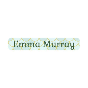slim rectangle iron-on clothing labels mermaid pattern mariana