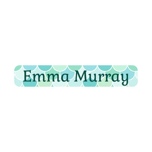 slim rectangle iron-on clothing labels mermaid pattern oceana