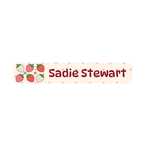 slim rectangle strawberry iron-on clothing labels