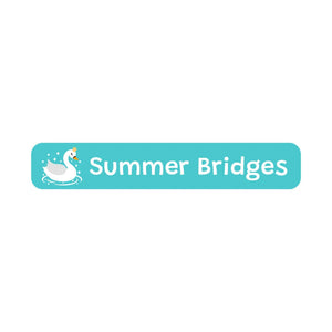 slim rectangle iron-on clothing labels swan aqua