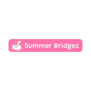 slim rectangle iron-on clothing labels swan pink