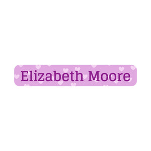 slim rectangle iron-on clothing labels sweetheart purple