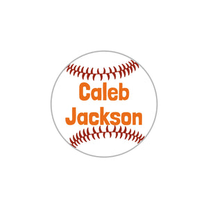 circle clothing labels for kids baseball orange