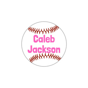 circle clothing labels for kids baseball pink