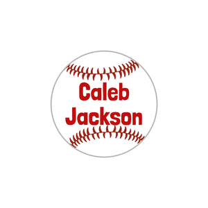 circle clothing labels for kids baseball red