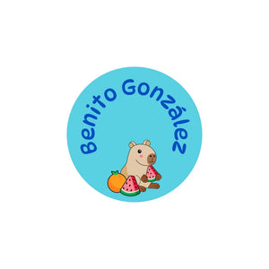 circle clothing labels capybara blue