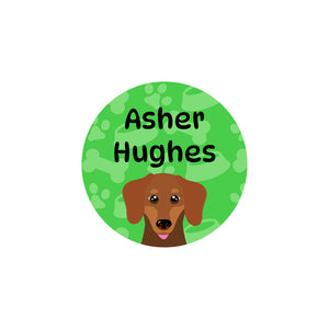 circle clothing labels dogs green