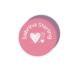 circle clothing labels doodle hearts berry bash