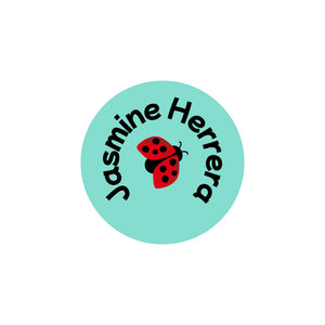 circle clothing labels ladybug pastel green