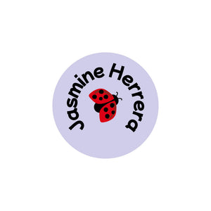 circle clothing labels ladybug periwinkle
