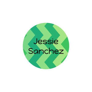 circle laundry-safe name labels for kids in zig zag green
