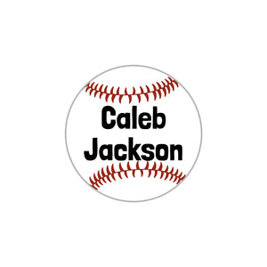 circle iron-on clothing labels for kids baseball green