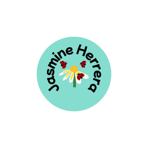 circle iron-on clothing labels ladybug pastel green