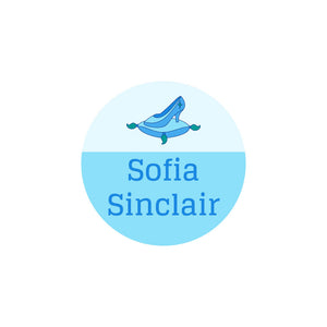 circle iron-on clothing labels princess blue
