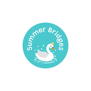 circle iron-on clothing labels swan aqua