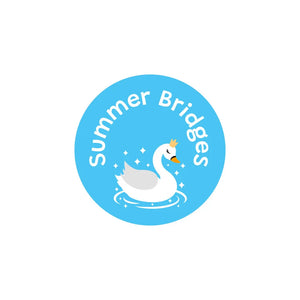circle iron-on clothing labels swan bright blue