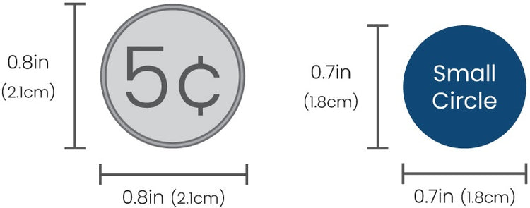 Name Bubbles small circle name labels size chart