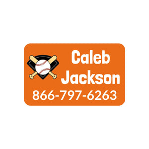 contact clothing labels for kids baseball orange