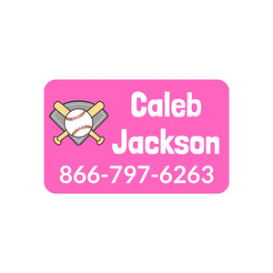 contact clothing labels for kids baseball pink