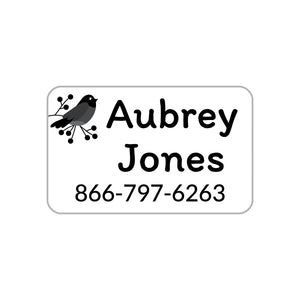 kids' laundry-safe contact clothing labels in raven