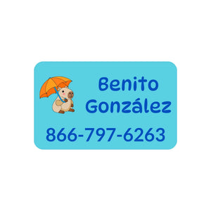 contact clothing labels for kids capybara blue