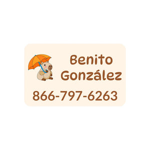 contact clothing labels for kids capybara cream