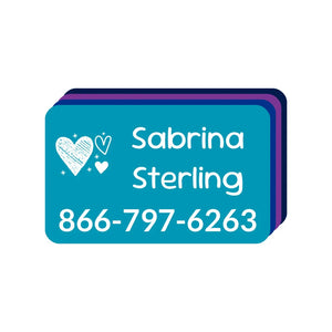 contact clothing labels for kids doodle hearts night sky