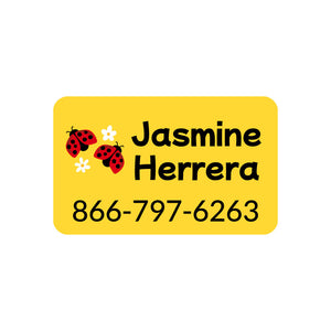 contact clothing labels ladybug yellow