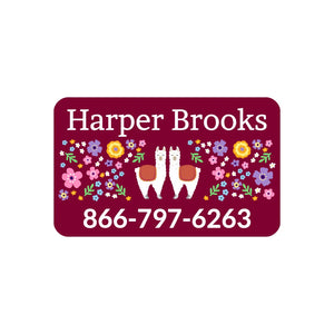 contact clothing name labels for kids llama dark magenta