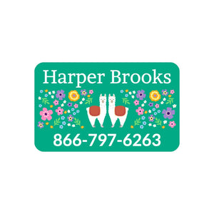 contact clothing name labels for kids llama green