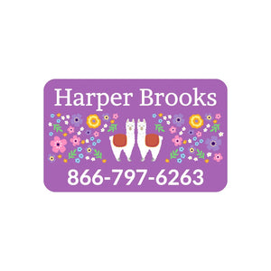 contact clothing name labels for kids llama purple