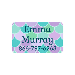 rectangle iron-on clothing labels mermaid pattern ariel